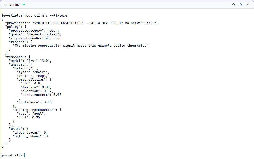 AgentGrid terminal showing synthetic fixture output with the request-context review queue.